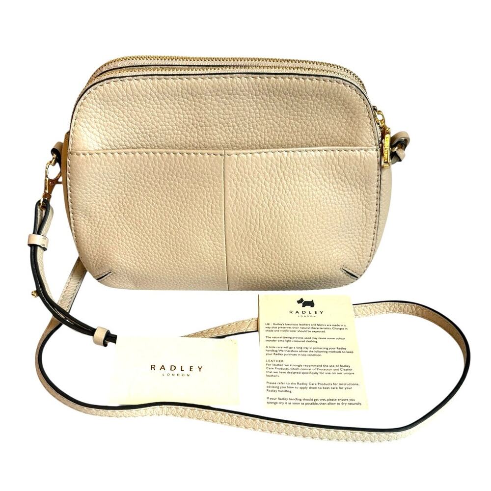Radley London Leather Crossbody Bag in Cream Leather - Retail $298 - LIKE NEW!
